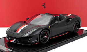 �~�j�J�[ 1/12 �t�F���[�� 488 BBR-MODELS 1/12 FERRARI 488 PISTA SPIDER N 16 PERSONAL CAR CHARLES LECLERC 2024 MATT BLACK BBR1225CL