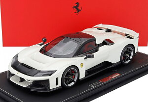 �~�j�J�[ 1/18 �t�F���[�� F80 BBR-MODELS 1/18 FERRARI F80 2024 CARBON SILVER RIMS BIANCO ITALIA - WHITE P18253C-VET
