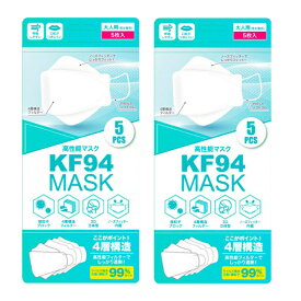 立体マスク 10枚 (5枚入×2袋セット) 高性能マスク 3D立体型マスク 不織布マスク ホワイト 白 使い捨てマスク 99%カット ソフトゴム