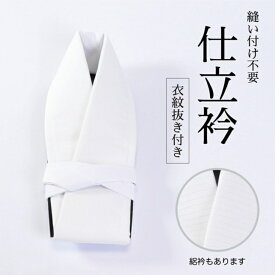 【仕立衿 袷・単衣用/夏用 (白)】 【レース仕立衿(選べる4タイプ)】 仕立て襟 仕立て衿 縫い付け不要 うそつき半衿 襟姿 3段階のヒモ通し 着物 和装 着付け小物 通年 絽 付け衿 レンタル 試着用 展示用