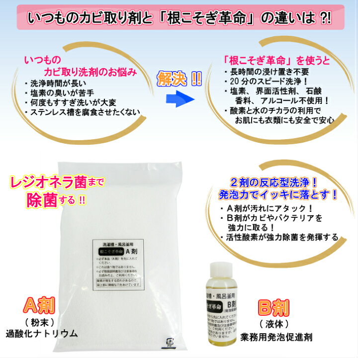 楽天市場】洗濯槽クリーナー 根こそぎ革命 2回分 外箱なし 送料無料 