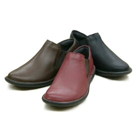 【A-OK】フィット感抜群♪4Eのソフト本革スリッポンパンプス《EM19604》履き心地やわらか/軽い/滑りにくい/4E/本革/日本製/外反母趾等