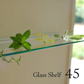 ウォールシェルフ　飾り棚　レールシェルフ　ガラス棚板45cm　Glass Shelf 石膏ボード対応【GC3】【SC】