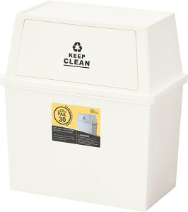 ゴミ箱 30L ダストボックス ペール 薄型 ワイド フラップ ミニキャスター付き 大容量 分別 キッチン リビング ダイニング オフィス 一人暮らし 新生活