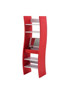 ドレッサー デスク WAVY ロータイプ ハイタイプ スリム 省スペース コンパクト 収納 棚 おしゃれ 幅46 高さ152 高さ調節 ホワイト ブラウン 赤 ナチュラル