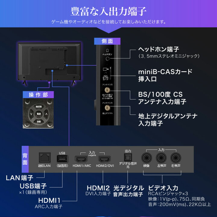 楽天市場】テレビ 32型 液晶テレビ ダブルチューナー 32インチ 裏録画 