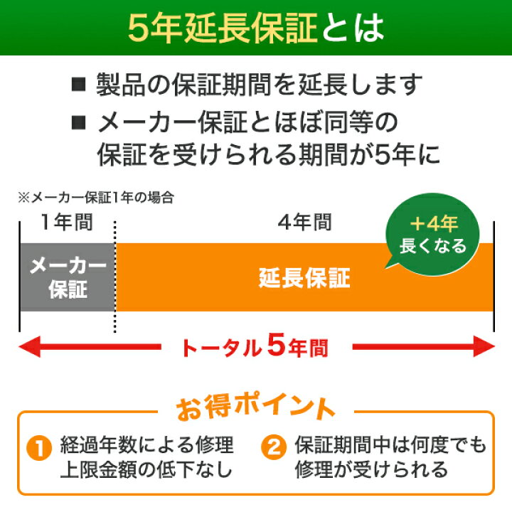 楽天市場】5年延長保証※商品と別に郵送※保証書お届け目安：2週間ほど 