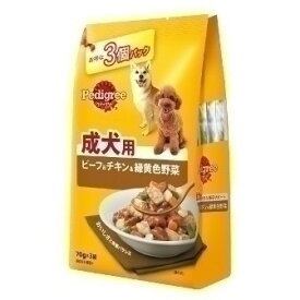 マースジャパン P117 成犬用 ビーフチキン野菜70g×3袋 犬用フード ドッグフード ペットフード