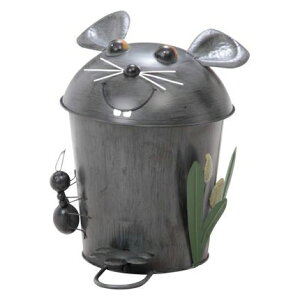 ダストビン ダストボックス ゴミ箱 マウス ネズミ ペダル式 容量4L スチール かわいい 不二貿易 30269 新生活