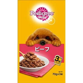 マースジャパン PWP5ペディグリー成犬ビーフ 70g×3袋 ドッグフード ペットフード