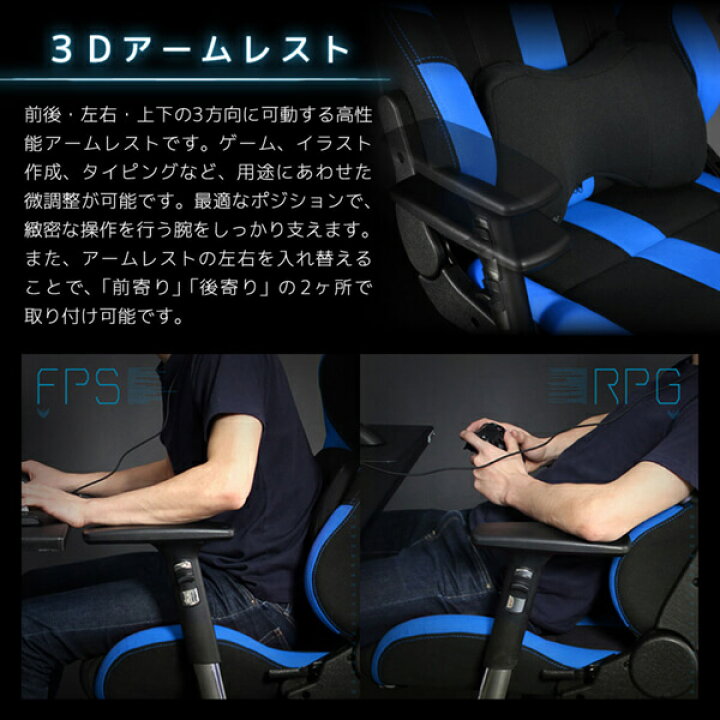 楽天市場】Bauhutte バウヒュッテ ゲーミングチェア LOC-950RR-BU 