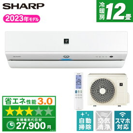 【エントリーでP3倍】 エアコン シャープ AY-R36X-W SHARP ホワイト系 R-Xシリーズ [エアコン (主に12畳用)] 【楽天リフォーム認定商品】 CO2センサー搭載 プラズマクラスターNEXT 消臭 換気 省エネ ロングパネル 人感センサー 無線LAN内蔵 フィルター自動掃除 AYR36X ayr36x