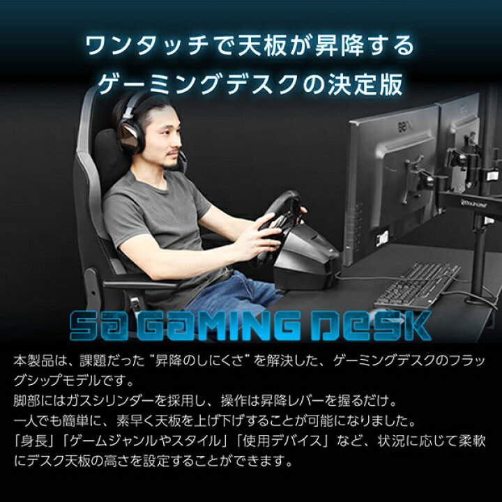 楽天市場】Bauhutte バウヒュッテ デスク BHD-1200SAT-BK SAゲーミング 