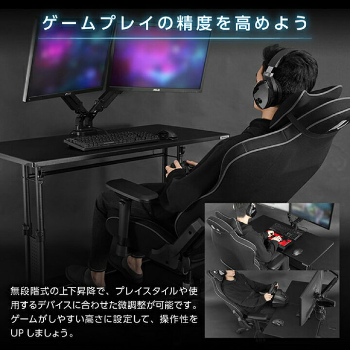 楽天市場】Bauhutte バウヒュッテ デスク BHD-1200M-WH 昇降式PCデスク 