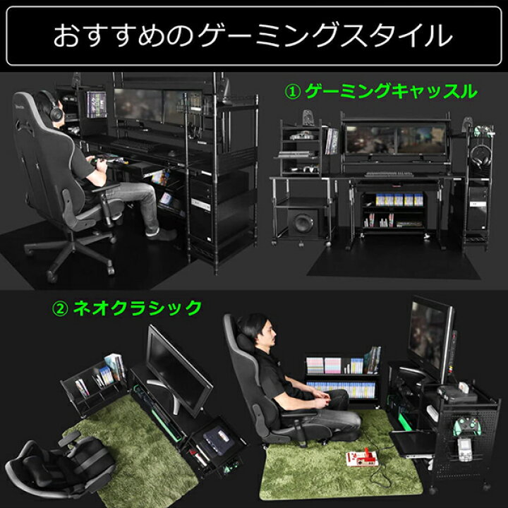 楽天市場】Bauhutte バウヒュッテ ゲームラック BHS-380G-BK ゲーム機 