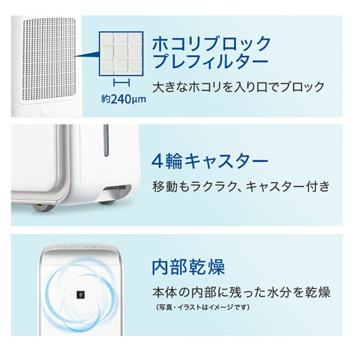 楽天市場】シャープ CV-RH140-W ホワイト系 SHARP ハイブリッド式 除湿  