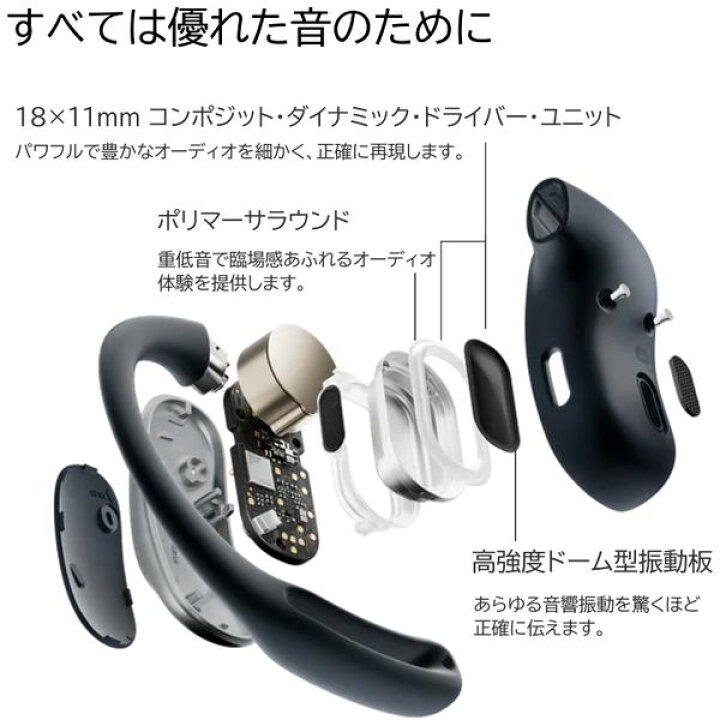 楽天市場】Shokz SKZ-EP-000025 ブラック OpenFit Air [完全ワイヤレス 