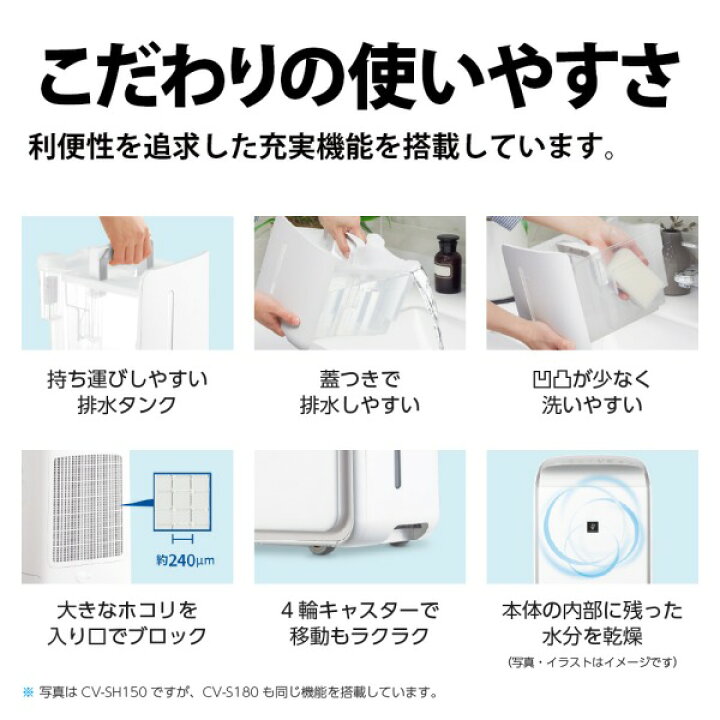 楽天市場】除湿機 シャープ SHARP CV-S180-W ホワイト 白 