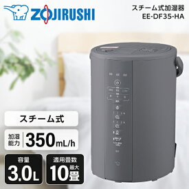 加湿器 3L 象印 EE-DF35-HA グレー スチーム式加湿器 木造6畳 プレハブ洋室10畳まで スチーム式 お手入れ簡単