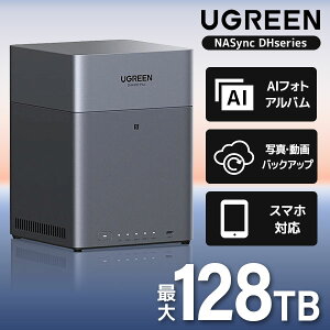�y�������K�X�z UGREEN DH4300plus NASync [ NAS 4�x�C ] �l�b�g���[�NHDD �X�}�z�A�g �ʐ^�o�b�N�A�b�v ���S�Ҍ��� NFC�����^�b�`�ڑ� HDD�ʔ� �ő�120TB