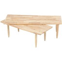 センターテーブル ツイン 天然木 ナチュラル リビングテーブル 北欧 おしゃれ 子供部屋 Natural Signature 不二貿易 37002