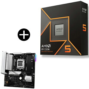AMD Ryzen 5 9600X W/O Cooler WOF (6C/12TA3.9GHzA65W) CPU + ASRock B650M Pro X3D WiFi }U[{[h Zbg