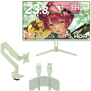 Pixio PX248WAVEMT-O ~gO[ 23.8^ Q[~OtfBXvC + 3֐߃j^[A[ (1) + HDMI2.1P[u 2m Zbg