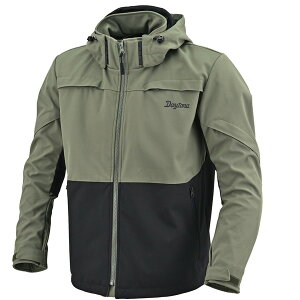 D62754 デイトナ(Daytona) バイク ジャケット 冬 秋 春 厚手フリース 通気 ベンチレーション CEプロテクター付属 ウィンドシフト ソフトシェルジャケット DJー027 ダークグリーン Lサイズ