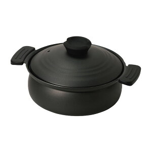 パール金属 HC-463 軽量ふっ素加工IH対応土鍋卓上鍋18cm(ブラック)