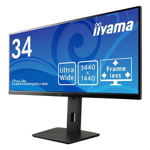 iiyama XUB3493WQSU-B6 [�t���f�B�X�v���C 34�^/3440×1440/HDMI�ADisplayPort/�u���b�N/�X�s�[�J�[�F����/IPS����/���~]