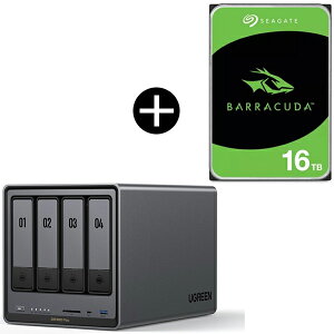 UGREEN DXP4800Plus NASync NAS 4�x�C + Seagate ST16000DM001 �����X�g���[�WHDD3.5�C���` �Z�b�g