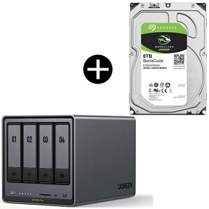 UGREEN DXP4800Plus NASync NAS 4�x�C + Seagate ST8000DM004 BarraCuda 3.5�C���`�����n�[�h�f�B�X�N (8TB) ���o���N�i �Z�b�g