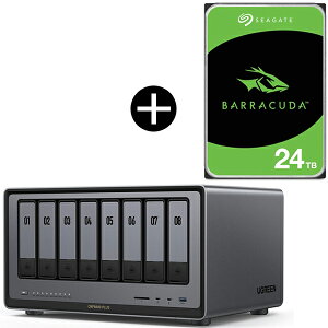 UGREEN DXP8800Plus NAS 8�x�C + Seagate ST24000DM001 �����X�g���[�WHDD3.5�C���` �Z�b�g