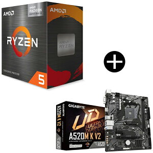 AMD Ryzen 5 5600GT BOX With Wraith Stealth Cooler CPU + GIGABYTE A520M K V2 GIGABYTE A520M K V2 Micro ATX�}�U�[�{�[�h �Z�b�g