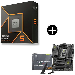 AMD Ryzen 5 9600X W/O Cooler WOF (6C/12T�A3.9GHz�A65W) CPU + MSI MAG X870E TOMAHAWK WIFI �}�U�[�{�[�h �Z�b�g
