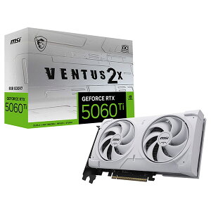 MSI GeForce RTX 5060 Ti 8G VENTUS 2X OC WHITE PLUS �z���C�g [�O���t�B�b�N�{�[�h] �yKK9N0D18P�z