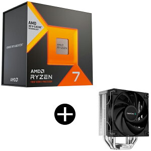 AMD Ryzen 7 7800X3D W/O Cooler (8C/16T 4.2Ghz 120W) 100-100000910WOF �Q�[�~���O�v���Z�b�T�[ + DEEPCOOL R-AK400-BKNNMN-G-1 �T�C�h�t���[�^CPU�N�[���[ �Z�b�g