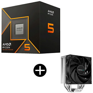 AMD Ryzen 5 9500F CPU + DEEPCOOL R-AK400-BKNNMN-G-1 �T�C�h�t���[�^CPU�N�[���[ �Z�b�g