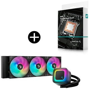 DEEPCOOL R-LE360-BKAMMC-G-2 �u���b�N LE360 V2 CPU�N�[���[ + R-AM5TPG-CUNNAN-G (AM5 Thermal Paste Guard) AMD AM5��p�O���X�K�[�h�v���[�g �Z�b�g