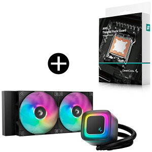DEEPCOOL R-LE240-BKAMMC-G-2 �u���b�N LE240 V2 CPU�N�[���[ + R-AM5TPG-CUNNAN-G (AM5 Thermal Paste Guard) AMD AM5��p�O���X�K�[�h�v���[�g �Z�b�g
