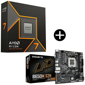 AMD Ryzen 7 9700X W/O Cooler WOF (8C/16T�A3.8GHz�A65W) CPU + GIGABYTE B650M S2H �}�U�[�{�[�h �Z�b�g