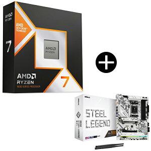 AMD Ryzen 7 9850X3D W/O Cooler WOF 100-100001973WOF CPU (8C/16T 4.7Ghz 120W) + ASRock B650 Steel Legend WiFi �}�U�[�{�[�h �Z�b�g