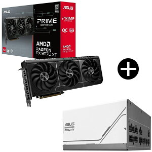 ASUS PRIME-RX9070XT-O16G PRIME �O���t�B�b�N�{�[�h + AP-850G �d�����j�b�g �Z�b�g