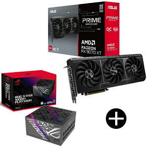 ASUS PRIME-RX9070XT-O16G PRIME �O���t�B�b�N�{�[�h + ROG-STRIX-1000P-GAMING �d�����j�b�g �Z�b�g