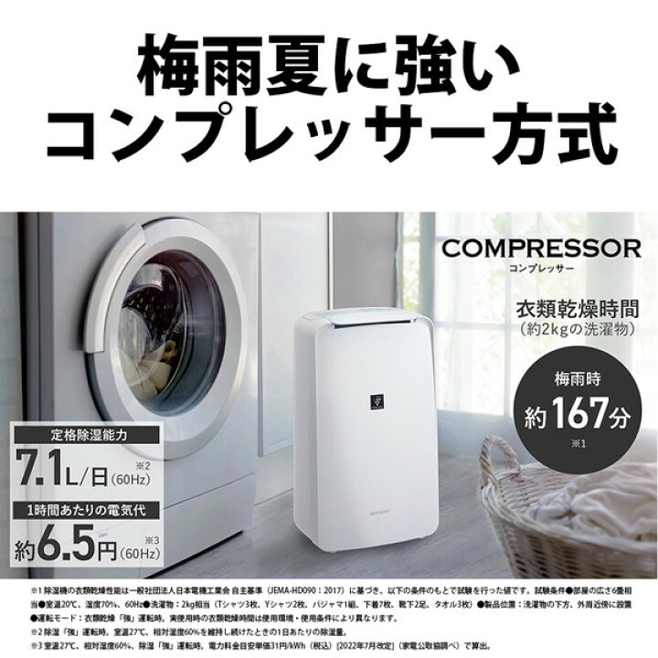 楽天市場】除湿機 シャープ SHARP CV-T71-W ホワイト 白 