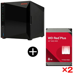 ASUSTOR AS5404T NIMBUSTOR 4 Gen2 NAS + WESTERN DIGITAL WD80EFPX WD Red Plus Internal NAS���� ����HDD (3.5�C���` 8TB 256MB) ×2 �Z�b�g