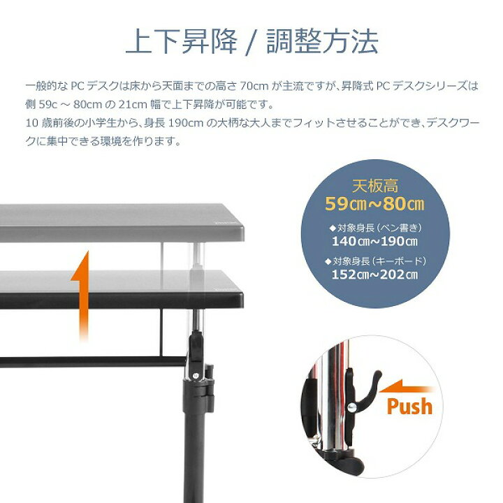 楽天市場】Bauhutte バウヒュッテ デスク BHD-1000M-WH 昇降式PCデスク 