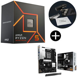 AMD Ryzen5 7600 With Wraith Stealth Cooler 100-100001015BOX CPU (6C/12T 4.0Ghz 65W) + ASRock B850 Rock WiFi 7 �u���b�N �}�U�[�{�[�h + ASRock�I���W�i���}�E�X�p�b�h �Z�b�g