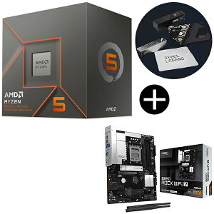 AMD Ryzen 5 8500G BOX With Wraith Stealth Cooler CPU + ASRock B850 Rock WiFi 7 �u���b�N �}�U�[�{�[�h + ASRock�I���W�i���}�E�X�p�b�h �Z�b�g