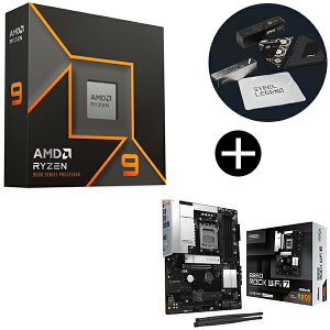 AMD Ryzen 9 9900X W/O Cooler WOF (12C/24T�A4.4GHz�A120W) CPU + ASRock B850 Rock WiFi 7 �u���b�N �}�U�[�{�[�h + ASRock�I���W�i���}�E�X�p�b�h �Z�b�g